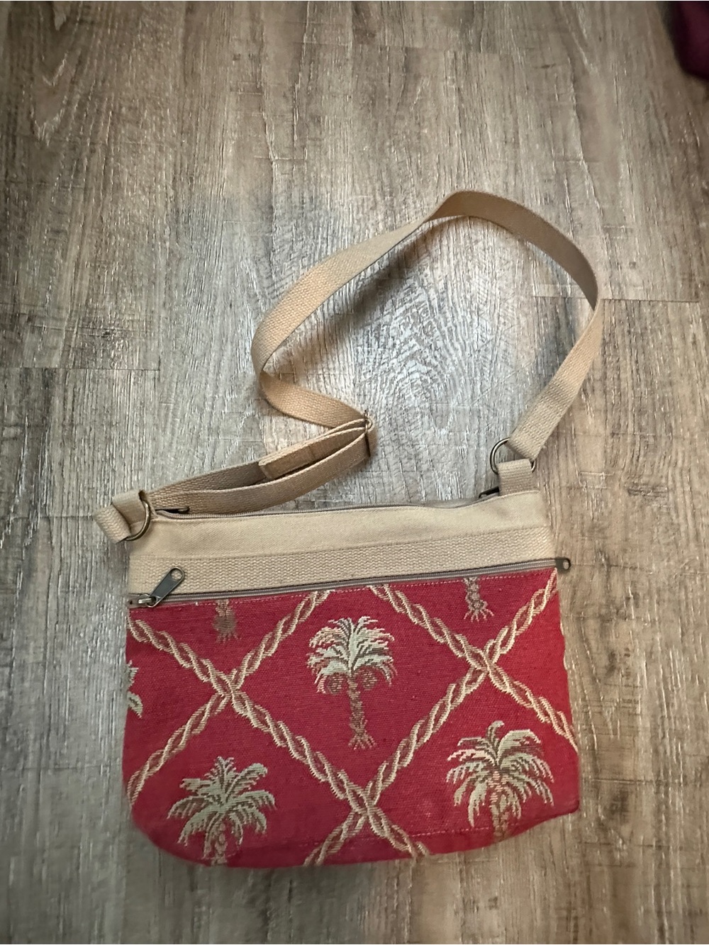 My Maine Bag Vintage Purse - made in Maine- no longer produced- Palm Tree Print